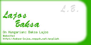 lajos baksa business card